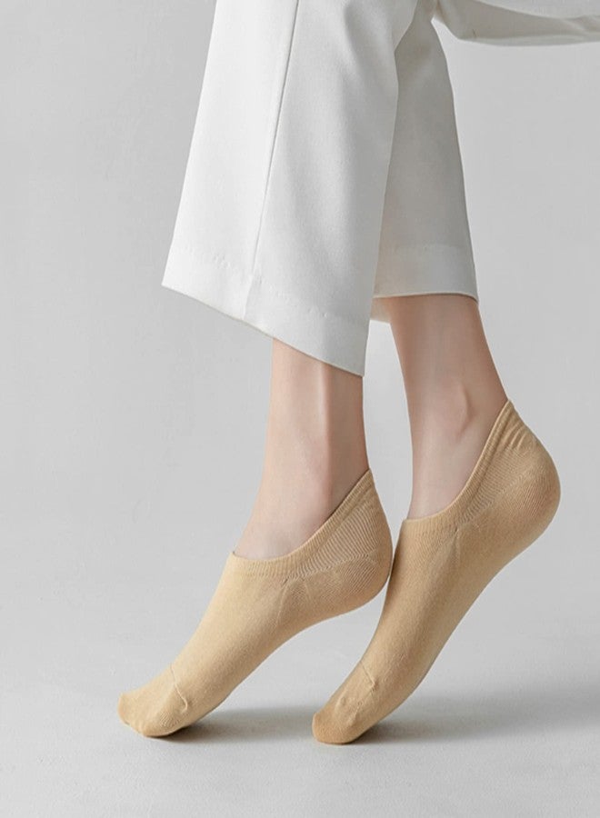SIXDAYSOX 4 Pairs Nude Womens Socks Low Cut Cotton No Show Non Slip Socks Size 6-9 - Image 2